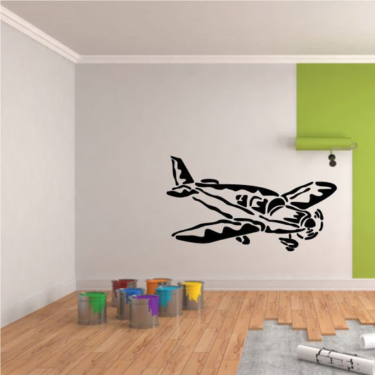 Image of Graphic Personal Propellor Plane Landing Decal