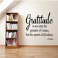 Inspirational wall decal: cursive 'Gratitude' quote by Cicero
