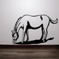 Grazing horse wall decal, black silhouette of a grazing horse with head down.