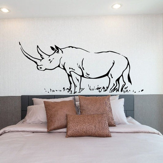 Image of Great Horned Rhino on Grass Decal