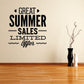 Summer sales wall decal: 'Great Summer Sales Limited Offer' in black typography