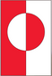Rectangular Greenland flag sticker with red and white circular emblem