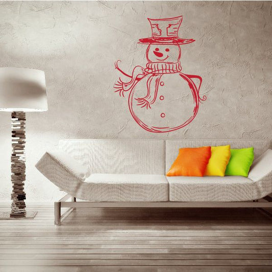 Image of Greeting Snowman Decal