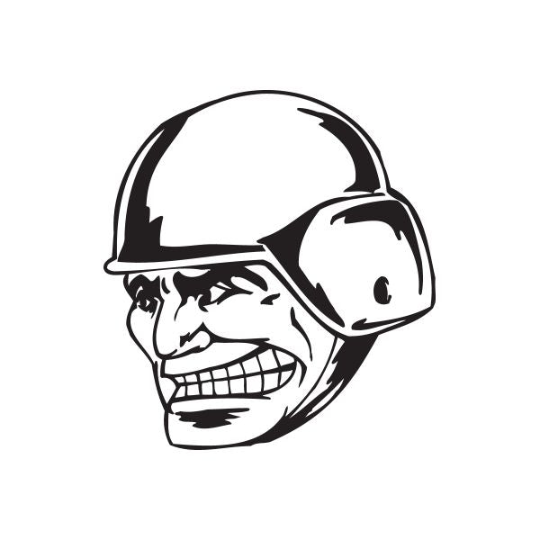 Image of Grinning Helmeted Soldier Face Decal