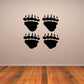 Grizzly bear track decal with four black paw print designs