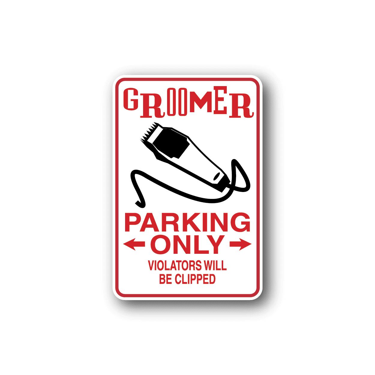 Image of Groomer Parking Only Sticker