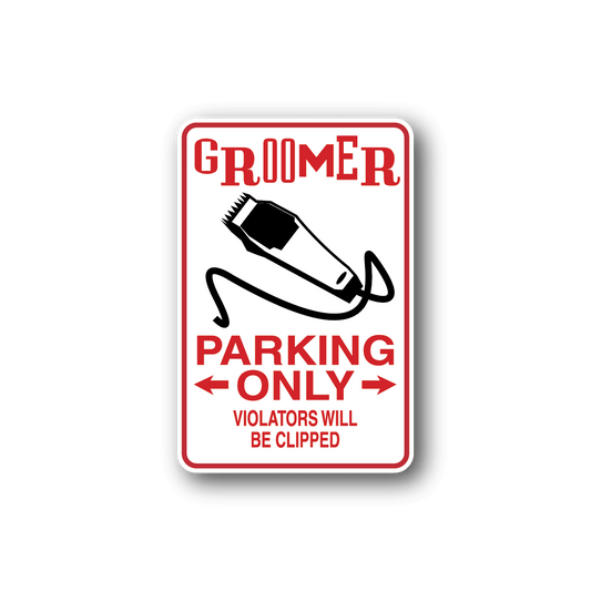 Image of Groomer Parking Only Sticker