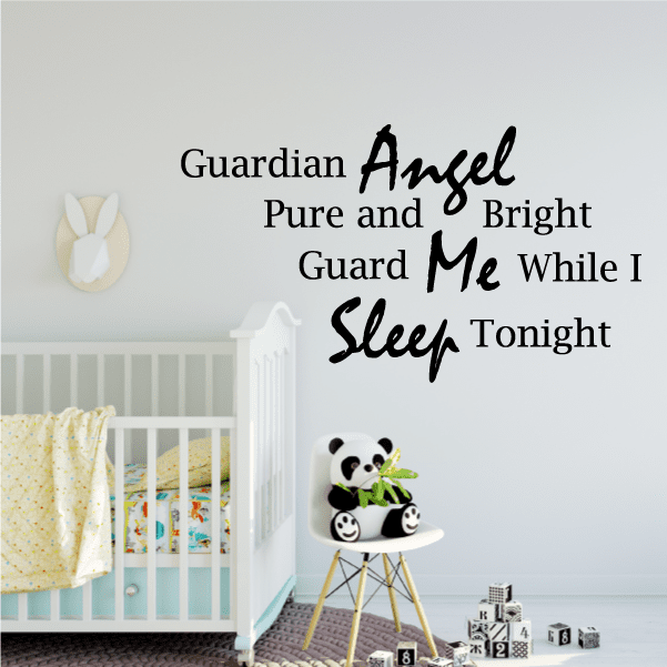 Image of Guardian Angel pure and bright guard Me while I Sleep tonight Wall Decal