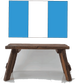 Rectangular Guatemala flag sticker with blue stripes and a white center panel