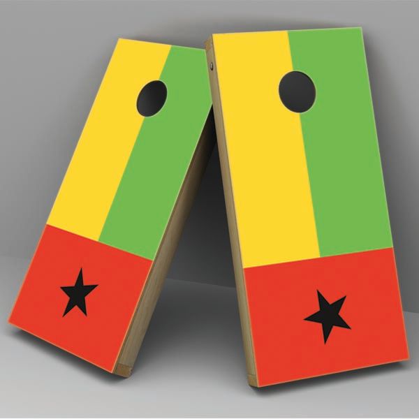 Guinea Bissau Flag Cornhole Board Vinyl Decal Wrap