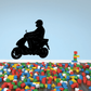 Black scooter rider wall decal