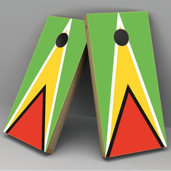 Guyana Flag Cornhole Board Vinyl Decal Wrap