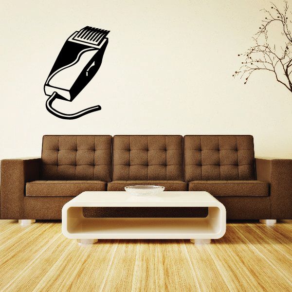 Black and white hair clipper decal sticker icon