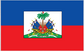 Haiti flag sticker with centered coat of arms on white panel, blue and red border