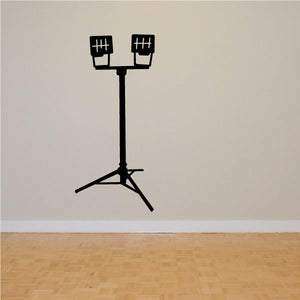 Black tripod light stand decal with two square halogen lamps