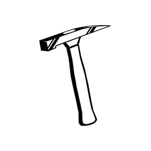 Hammer vinyl car decal sticker with black and white outline