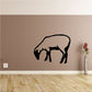 Sheep grazing wall decal, black silhouette outline