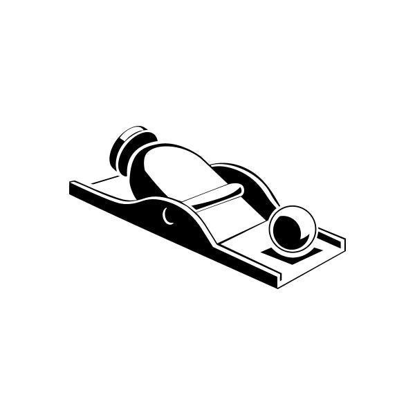 Hand sander tool decal sticker with sander base and handle