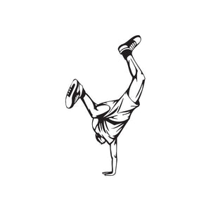 Black and white parkour handstand drop wall decal sticker