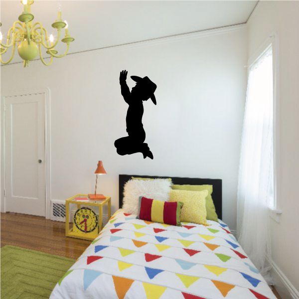 Image of Hands in Air Praying Cowboy Decal