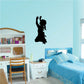 Black praying girl wall decal with hands raised