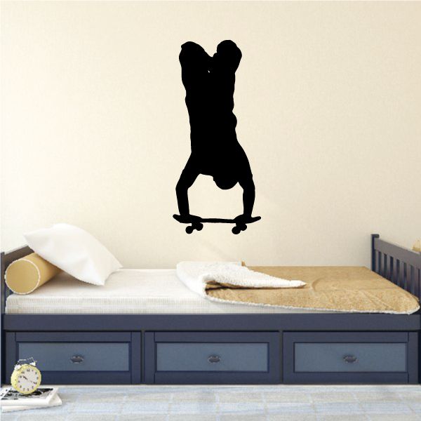 Image of Handstand Boarder Skateboarding Wall Decal - Vinyl Decal - Car Decal - 010