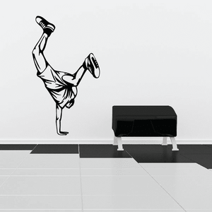 Parkour handstand figure decal in black line art