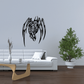 Hanging spider decal with black web and spider graphic