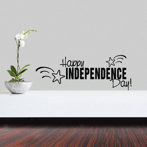Independence Day decal with 'Happy Independence Day!' lettering and star accents