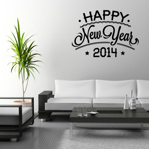 Image of Happy New Years Custom Year Tiered Typography Decal