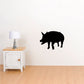 Black pig silhouette wall decal with rounded snout and four legs