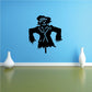 Happy scarecrow wall decal, black with smiling face and wide-brim hat