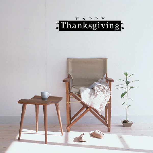 Image of Happy Thanksgiving Rectangle Style Decal