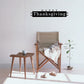 Happy Thanksgiving rectangular wall decal with black text and outline