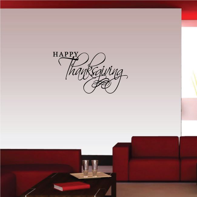 Image of Happy Thanksgiving Script Decal