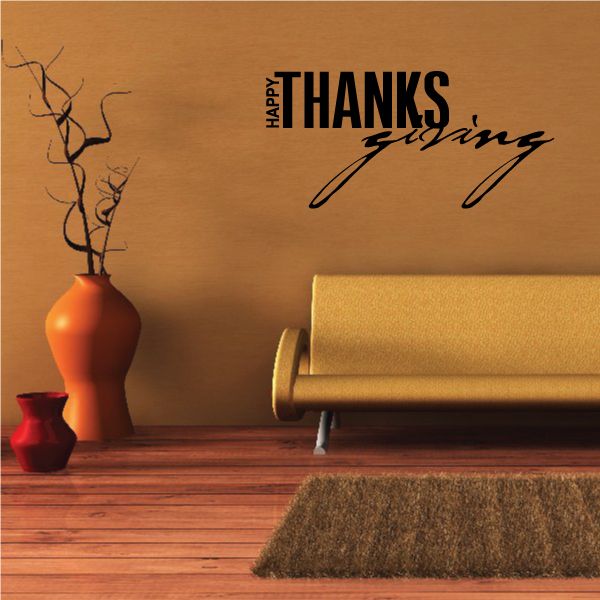 Image of Happy Thanksgiving Stylish Decal