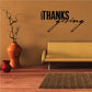 Thanksgiving wall decal with 'Happy Thanksgiving' and 'Thanks' calligraphy text