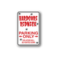 Vinyl sticker sign with red Hardcore Redneck and Parking Only text