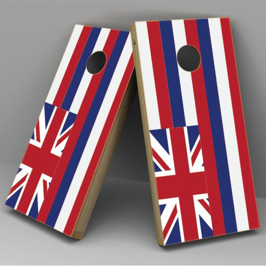 Hawaii Flag Cornhole Board Vinyl Decal Wrap