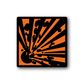 Orange hazardous safety sign wall decal with caution hand symbol, die-cut vinyl sticker