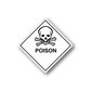 Poison hazard sign vinyl decal with skull icon and POISON text in a white diamond