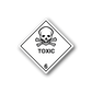 Hazard sticker: skull and 'TOXIC' with hazard number 6
