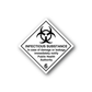 Hazardous safety sign sticker with biohazard symbol and 'INFECTIOUS SUBSTANCE'