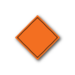 Hazard safety sticker: orange diamond warning sign with black outline