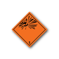 Orange hazardous sign vinyl decal, black symbol, number 1