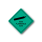 Non flammable gas hazardous safety sign sticker, green diamond with warning symbol