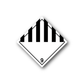 Hazard safety sign sticker with black-and-white chevron stripes and number 9