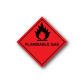 Flammable gas hazard sign vinyl decal with flame icon and red diamond