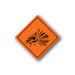 Orange hazardous safety diamond sign wall decal with black burst symbol