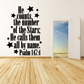 Bible verse wall decal with black text: Psalm 147:4 and star icons